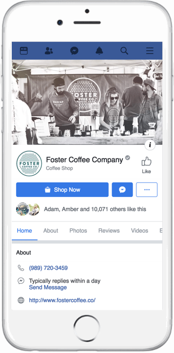 Facebook Page of Foster Coffee Company Facebook Page of Foster Coffee Company