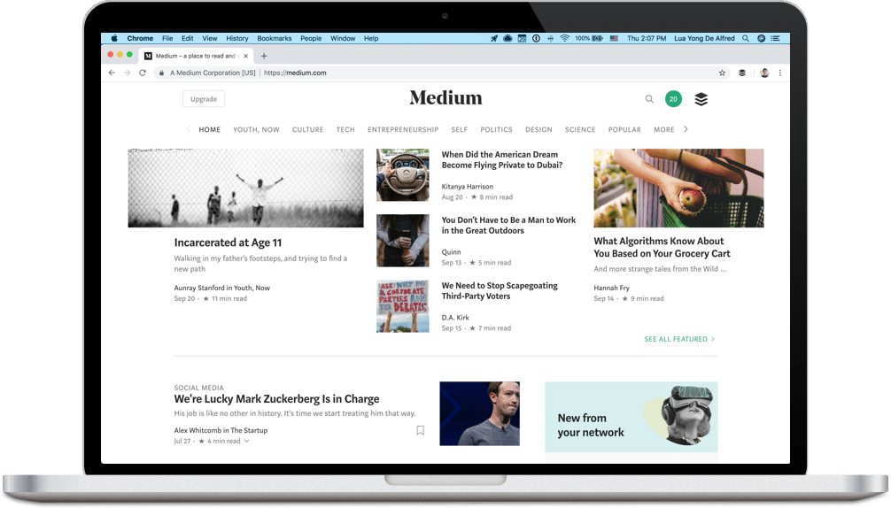 Medium homepage screenshot Medium homepage screenshot