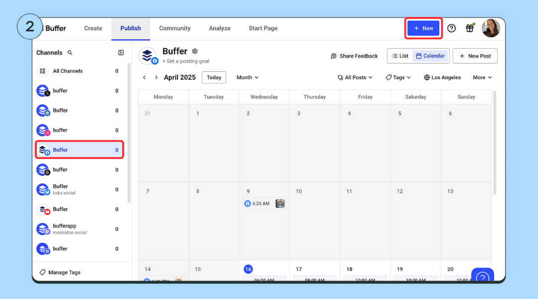 screenshots showing How to Schedule Facebook Posts in Buffer