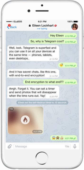Telegram app screenshot Telegram app screenshot