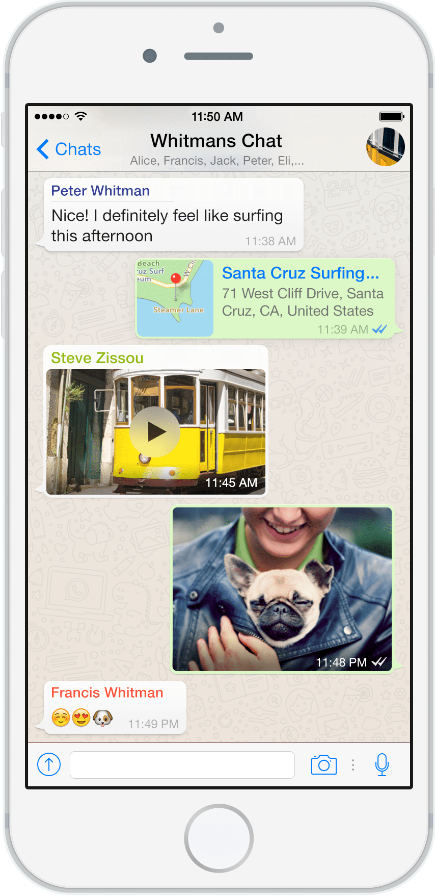 WhatsApp conversation screenshot WhatsApp conversation screenshot